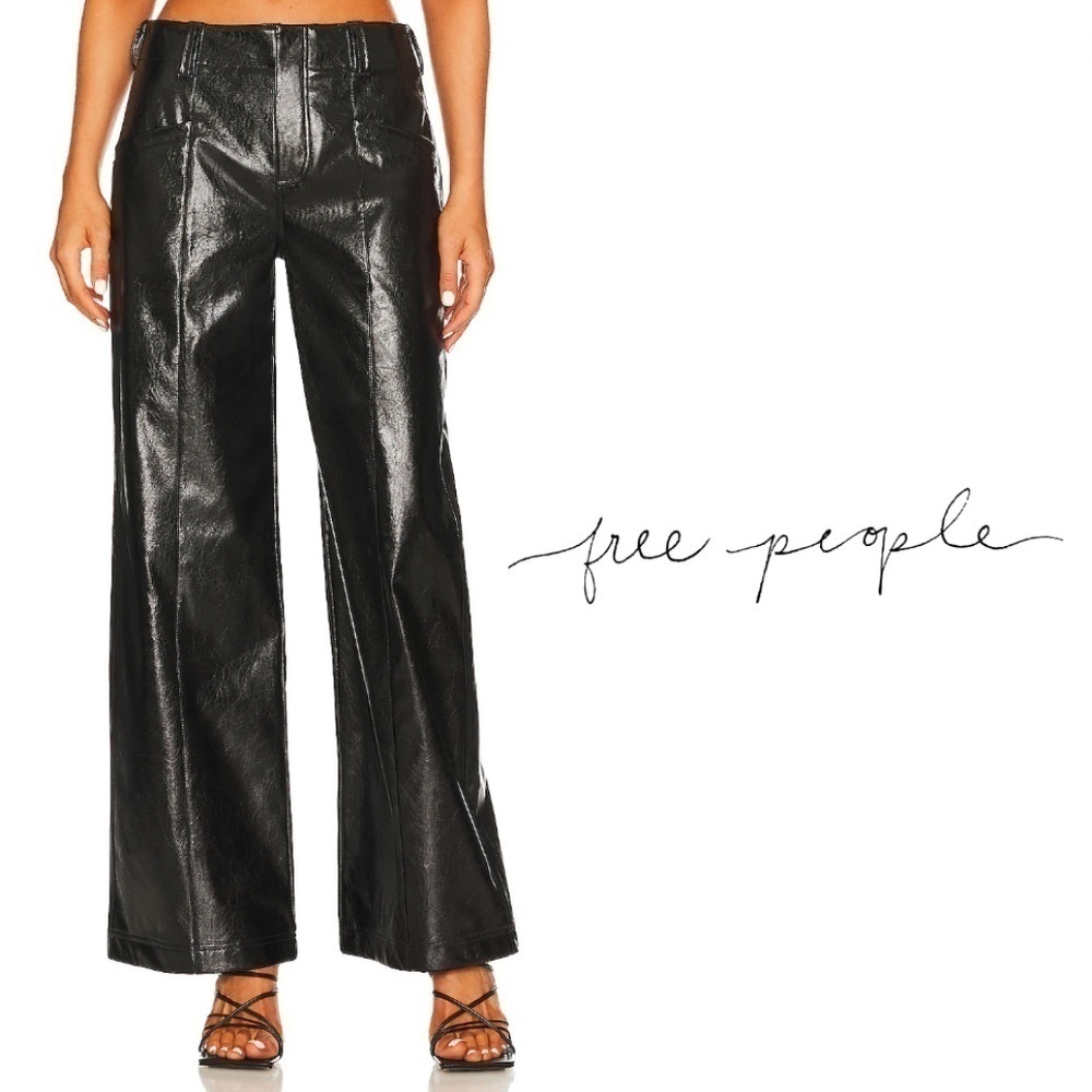 FREE People Star-Crossed Lovers Vegan Straight-Leg Pants - Size 4